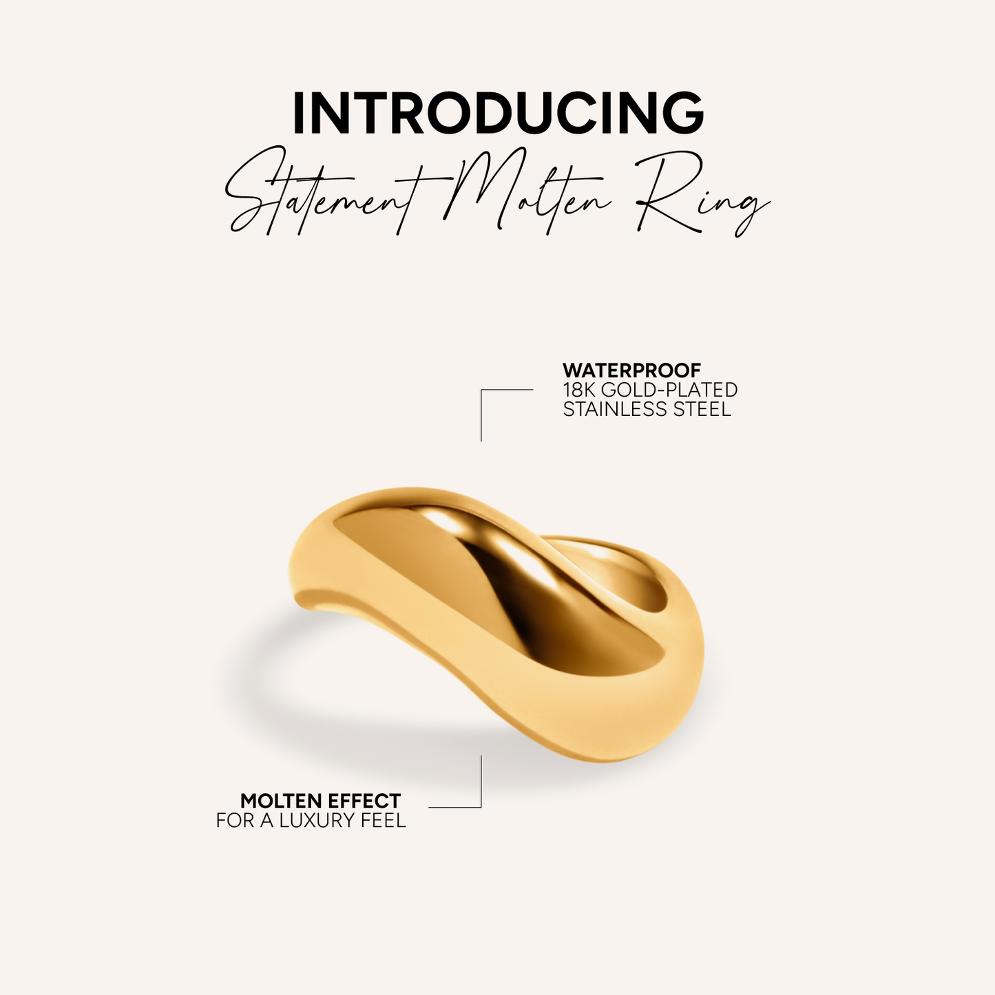 Statement Molten Ring (Gold)