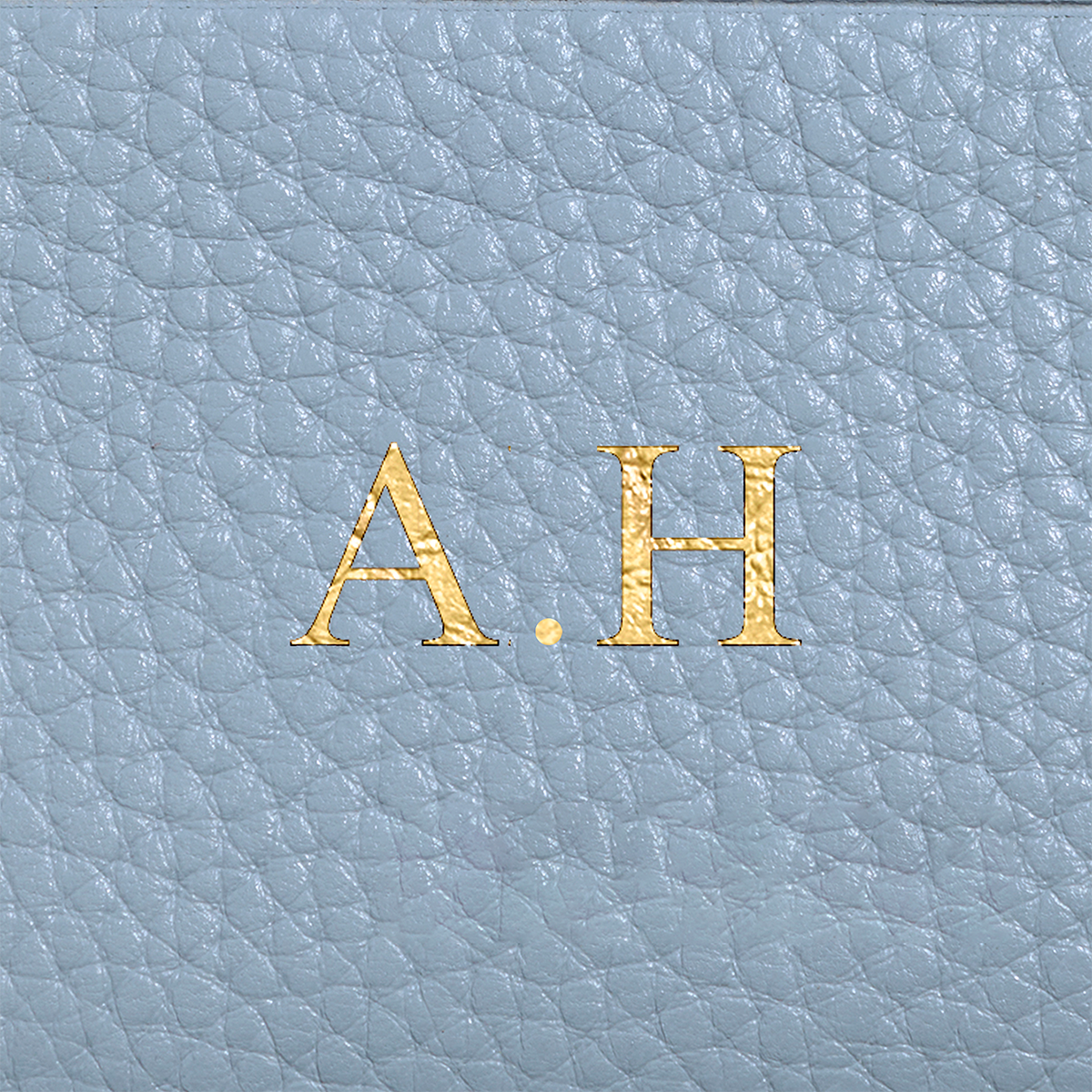 Leather Mirror Keyring (Powder Blue)