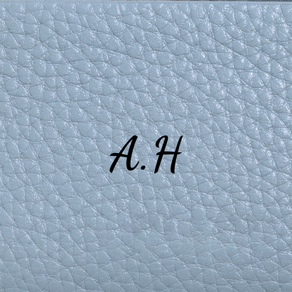 Leather Mirror Keyring (Powder Blue)