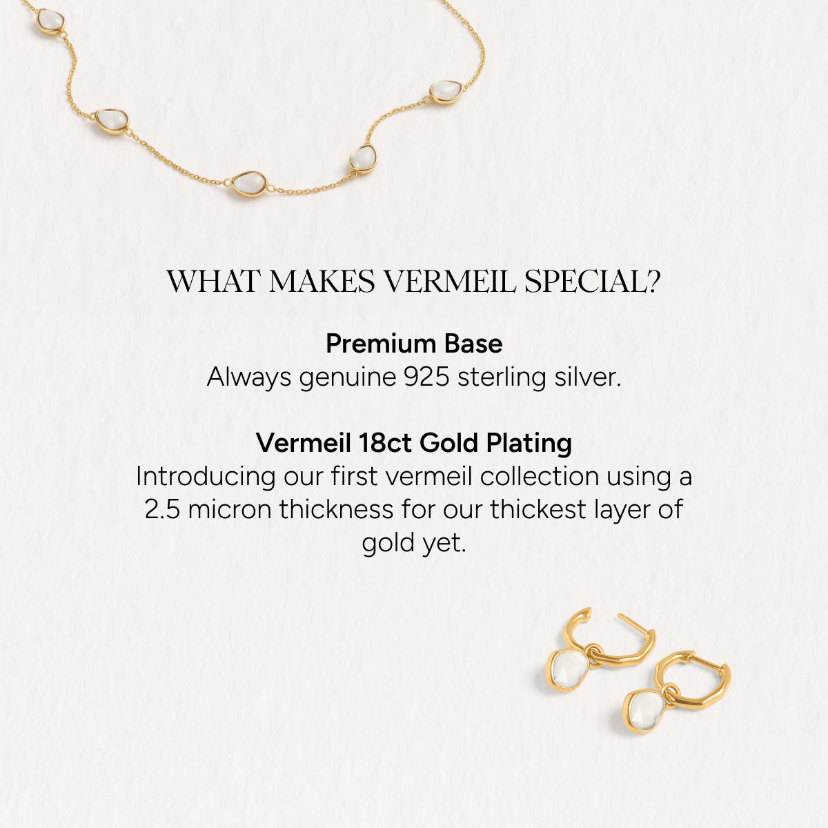 Signature Cut White Quartz Ear Stacking Set (Gold)