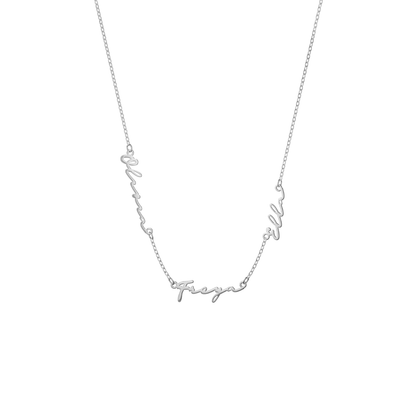 Fine Multi Signature Name Necklace (Silver)