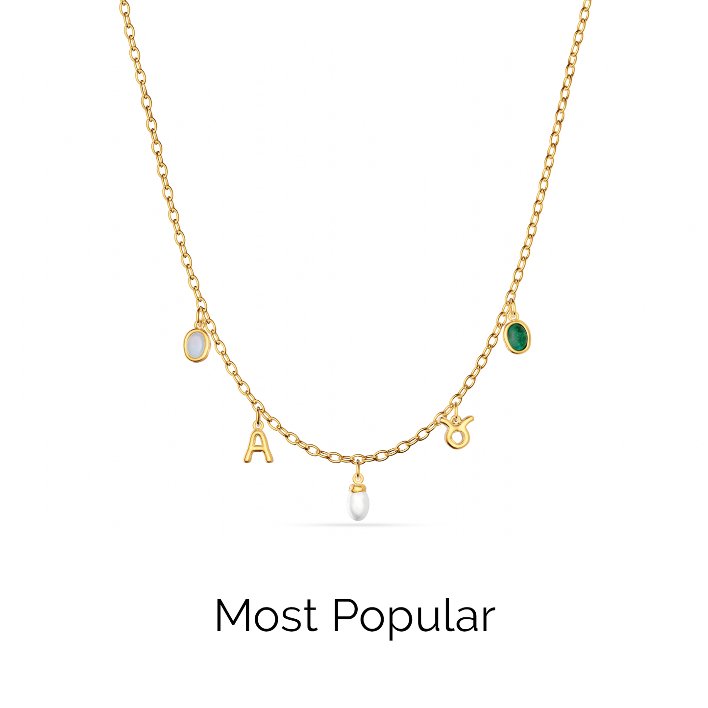 Made Mine Fine Charm Necklace (Gold)