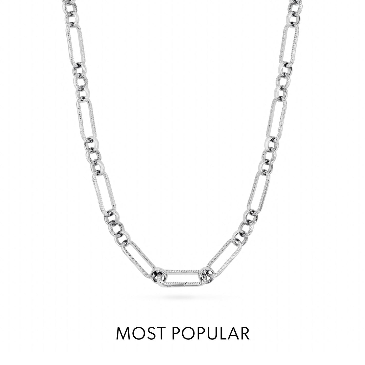Floating Charm Heart Locket Necklace (Silver)