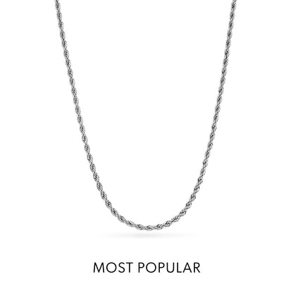 Layering Small Rope Chain Necklace (Silver)