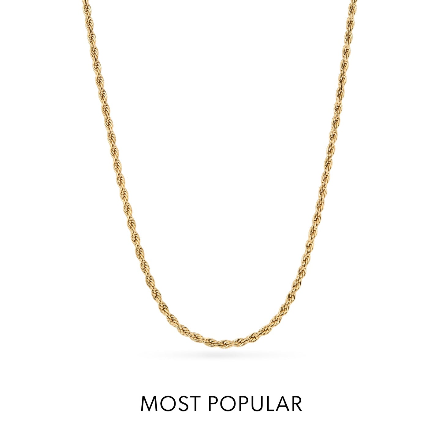 Layering Small Rope Chain Necklace (Gold)