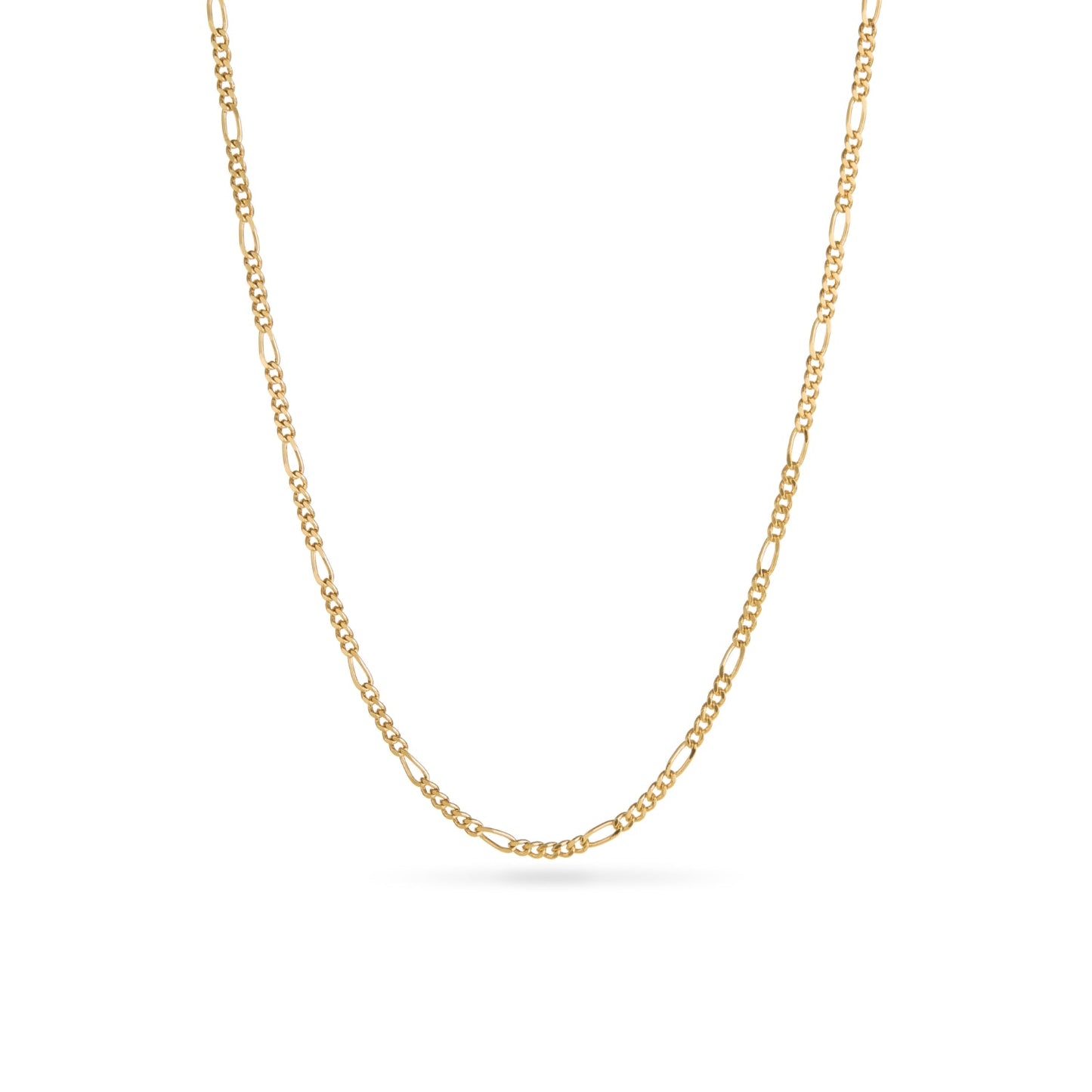 Small Figaro Chain Necklace (Gold)