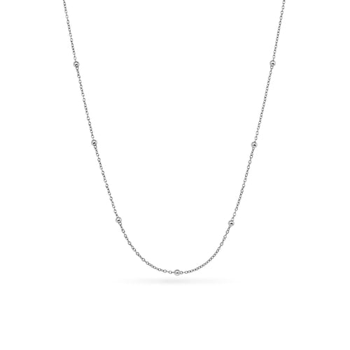 Sphere Chain Necklace 14-16In (Silver)