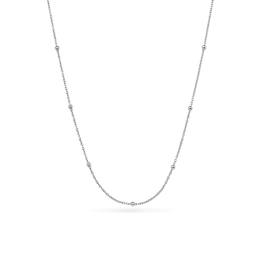 Sphere Chain Necklace 14-16In (Silver)