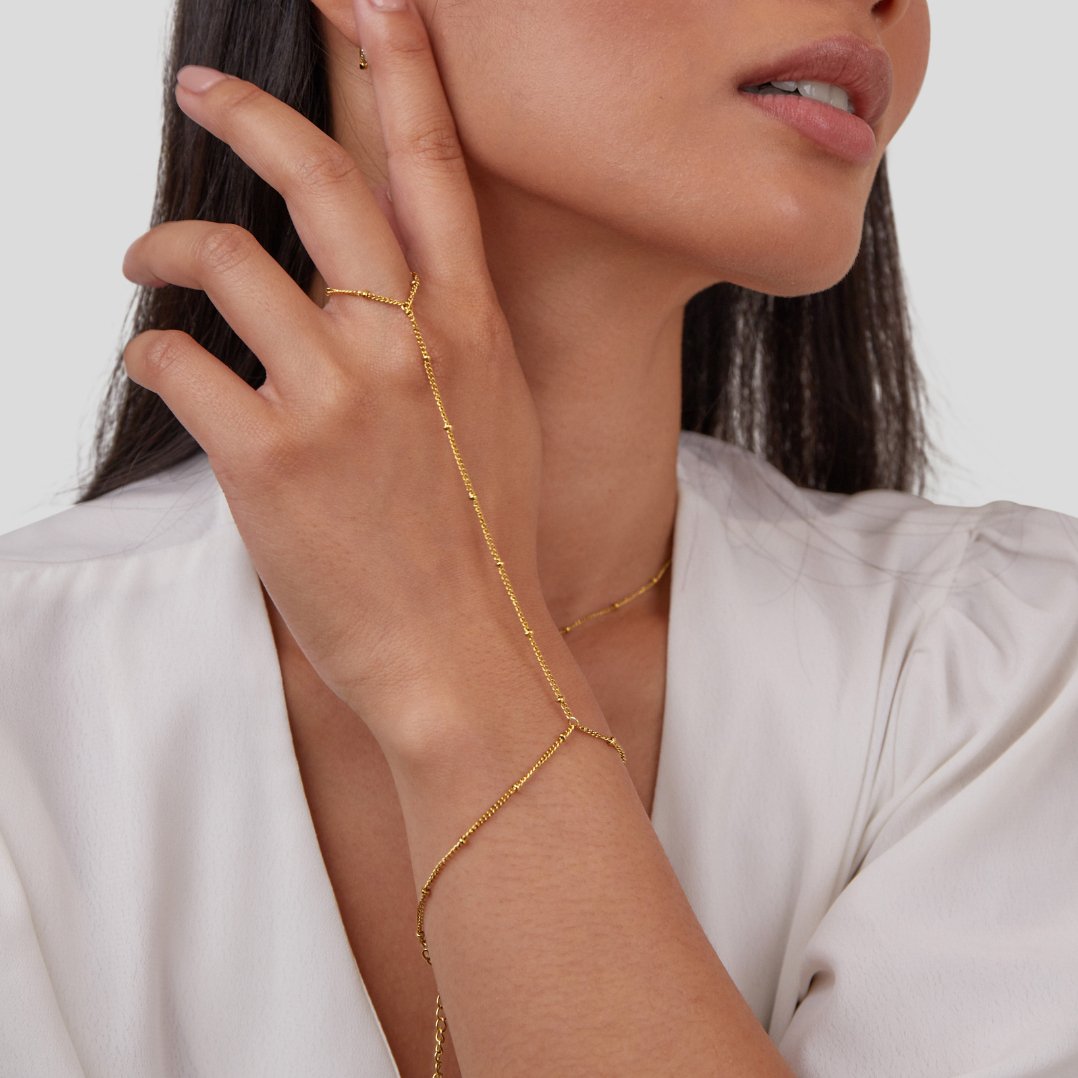 Free 18K Gold Hand Chain Bracelet
