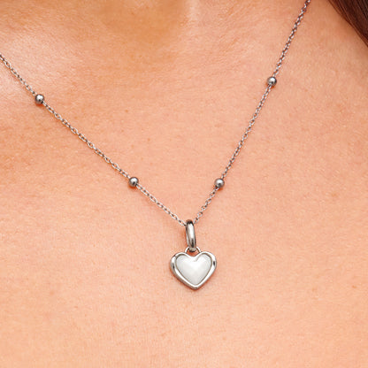 Mother of Pearl Heart Bracelet (Silver)
