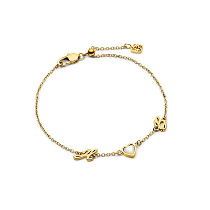 Made Mine Initials & Birthstone Bracelet - Gold