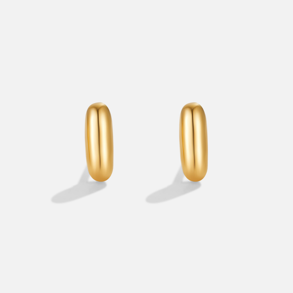 Gold Bubble Letter Earrings