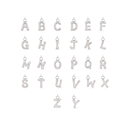 Mini Molten Initial Charm (Silver)