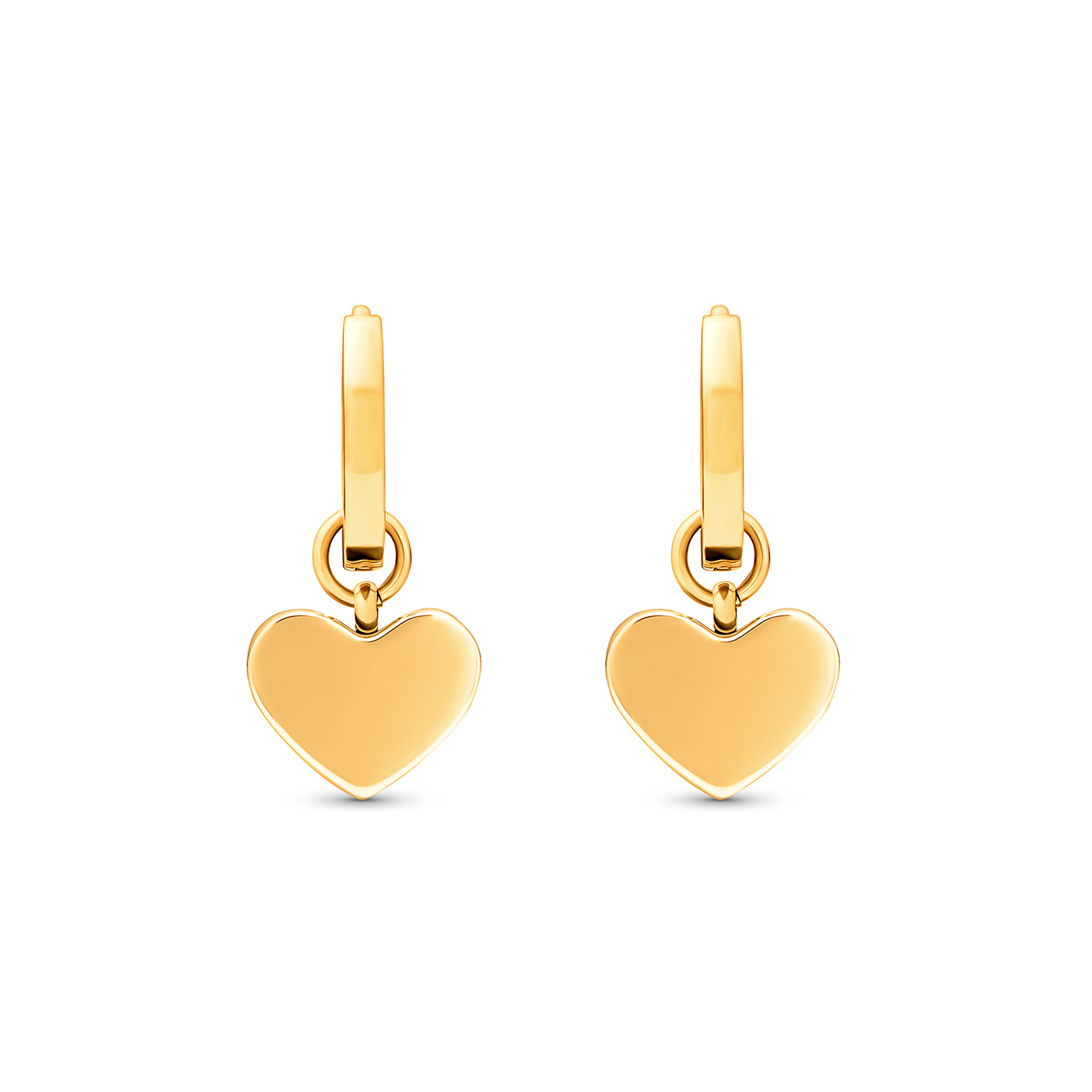Mother of Pearl Heart Huggie Earrings (Gold) - Test