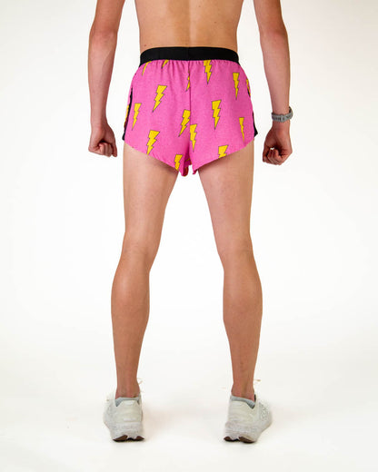 Men's Pink Bolts 2" DS Split Shorts