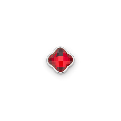Clover Charms - Birthstone (Silver)