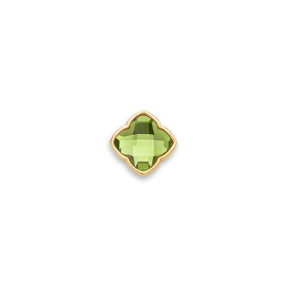 Faceted Birthstone Clover Pendant (Gold)