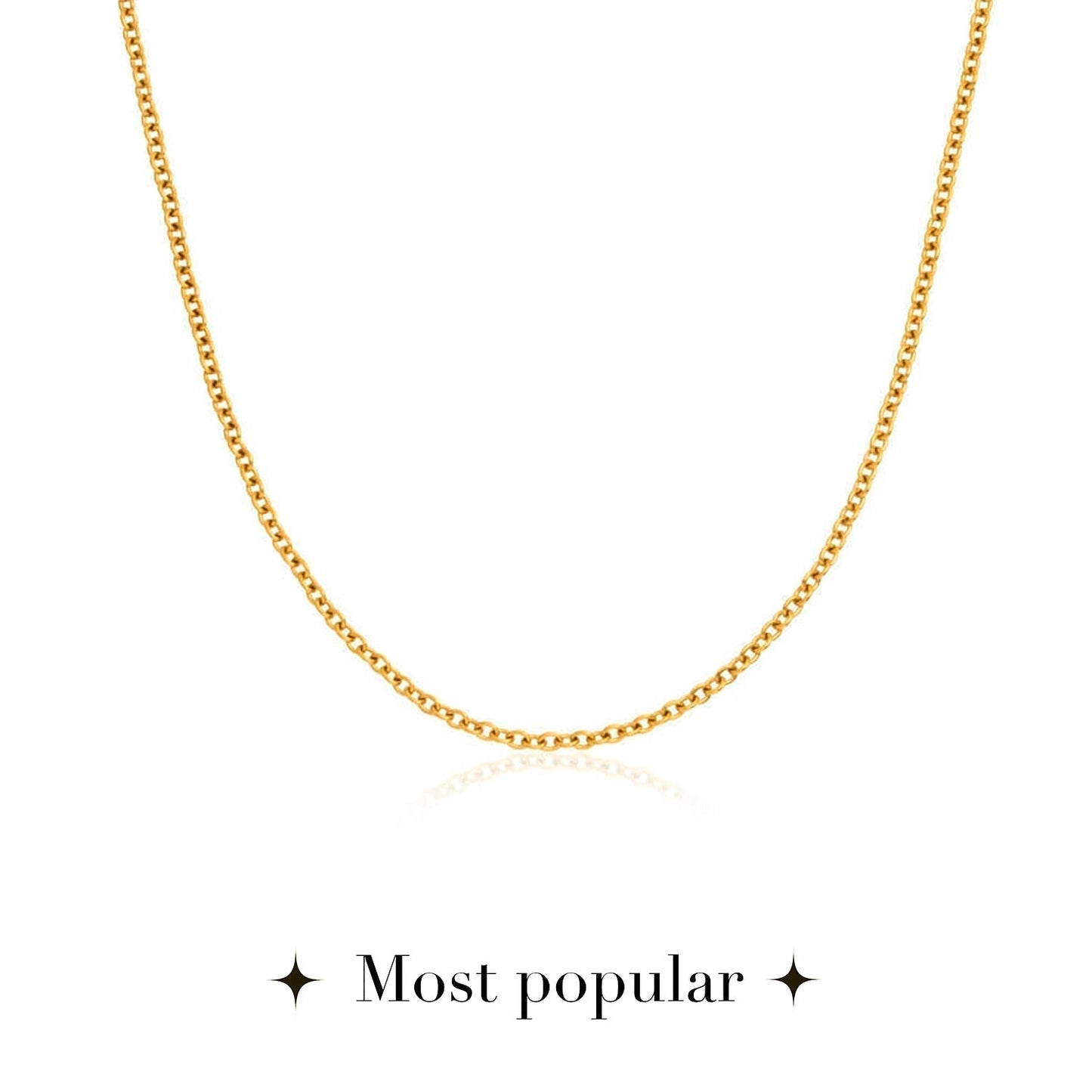 Fingerprint Moon & Star Tag Necklace (Gold)