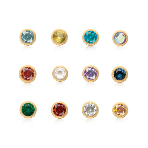 Round Birthstone Pendant (Gold)
