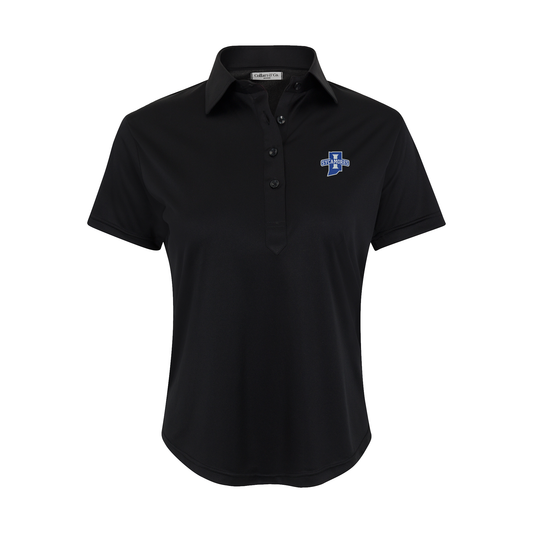 Indiana State Women's Cap Sleeve Semi Spread Polo Black