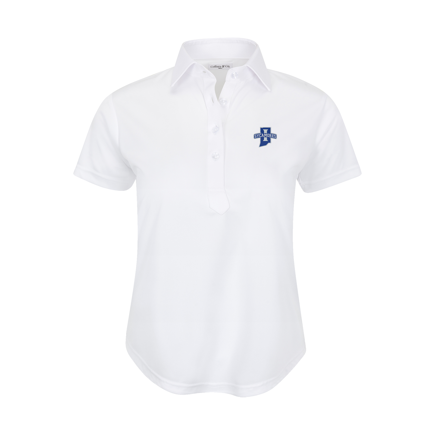 Indiana State Women's Cap Sleeve Semi Spread Polo White
