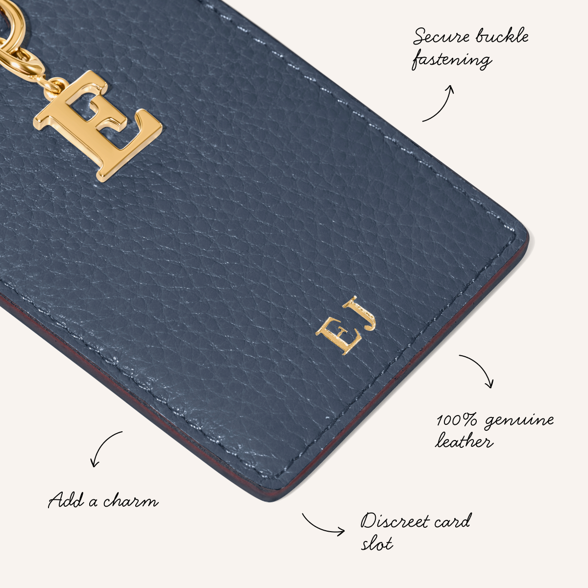 Leather Luggage Tag (Navy)