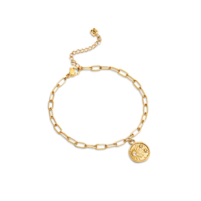 Custom Hanging Ocean Charm Bracelet (Gold)