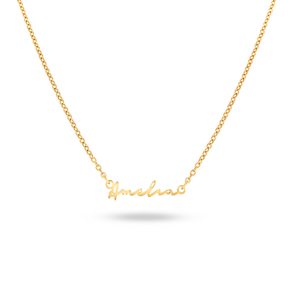 Matching Fine 'Mini & Me' Signature Name Necklace Set (Gold)