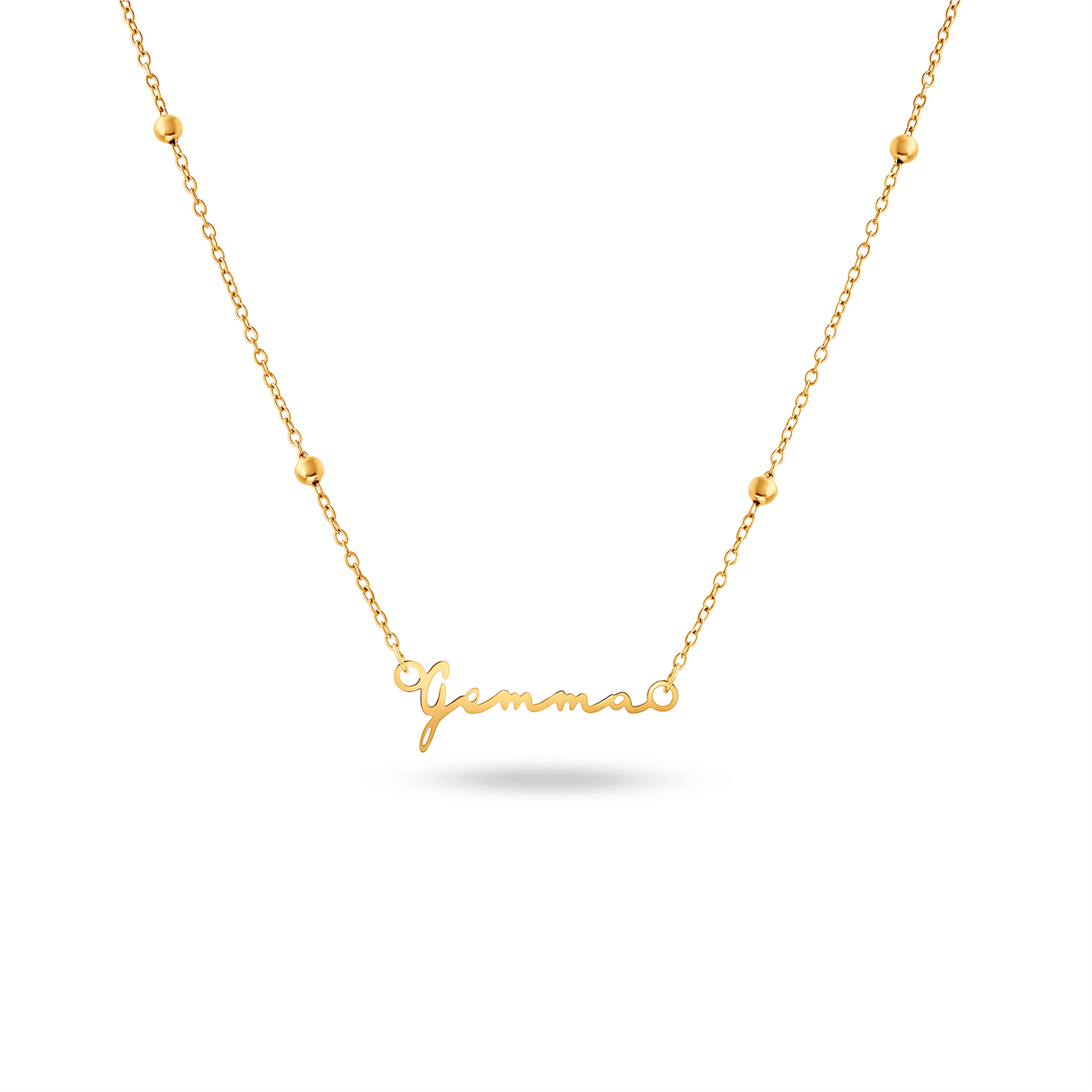 Fine Mini Signature Name Necklace (Gold)