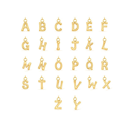 Mini Molten Initial Pendant (Gold)