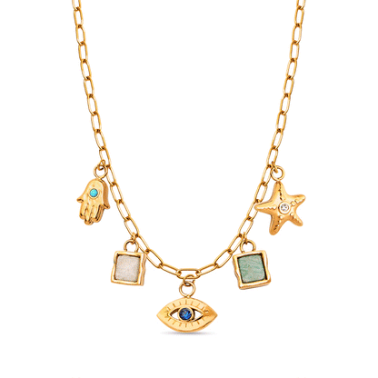 Made Mine Ocean Charm Necklace (Gold)