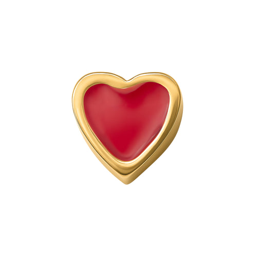Red Heart Necklace Charm (Gold)