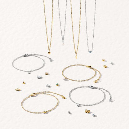 Fine Molten Heart Bracelet (Gold)