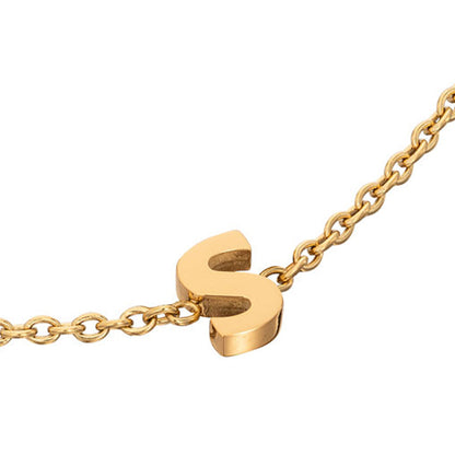 Birthstone & Made Mine Letter Bracelet (Gold)