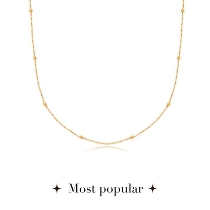 Fingerprint Moon & Star Tag Necklace (Gold)
