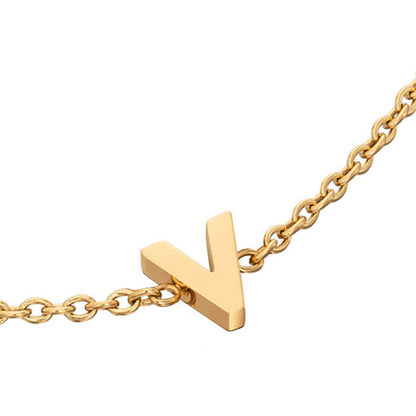 Birthstone & Made Mine Letter Bracelet (Gold)