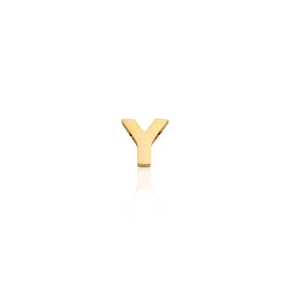 Mini Letter Sphere Chain Necklace (Gold)