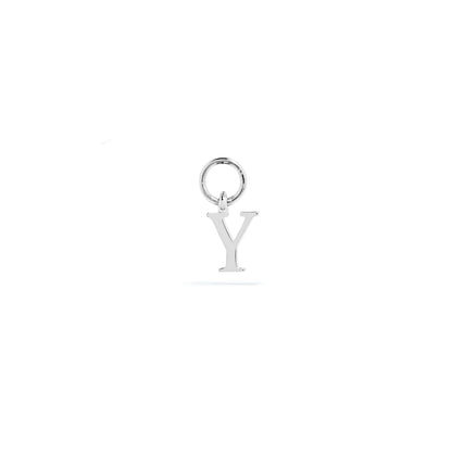 Stories Mini Initial Hoop Charm (Silver)