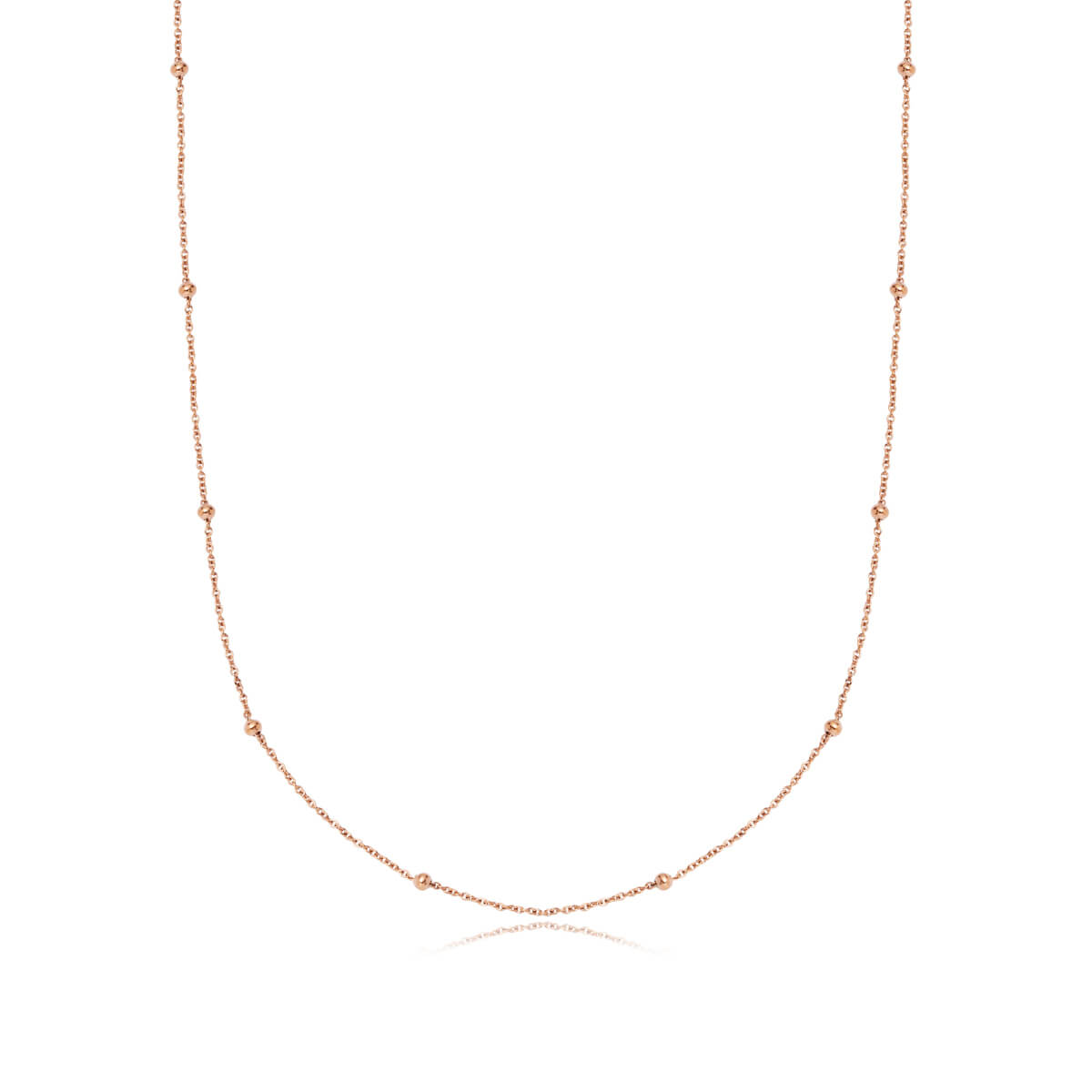 Layering Sphere Chain Necklace (Rose Gold)