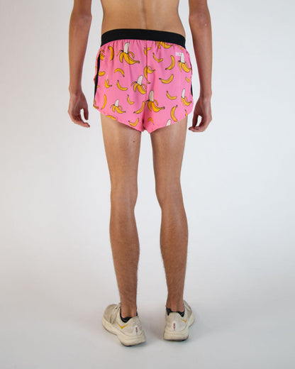 Men's Pink Bananas 2" DS Split Shorts