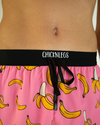 Men's Pink Bananas 2" DS Split Shorts
