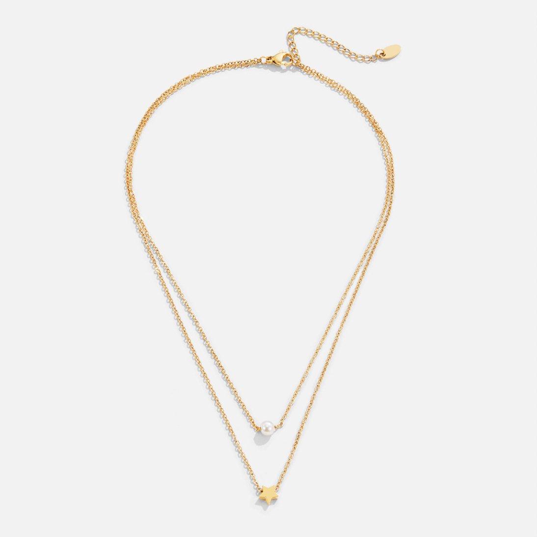 Layered Gold Star & Pearl Necklace