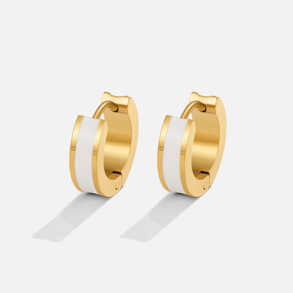 Leigh White Hoop Earrings