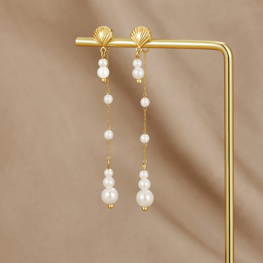 Neesa Pearl Tassel Earrings