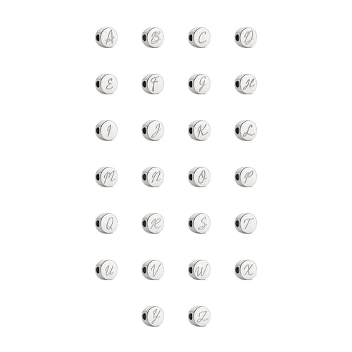 Script Initial Bracelet Charm (Silver)
