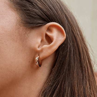 Tasha Crystal & Gold Hoop Earrings