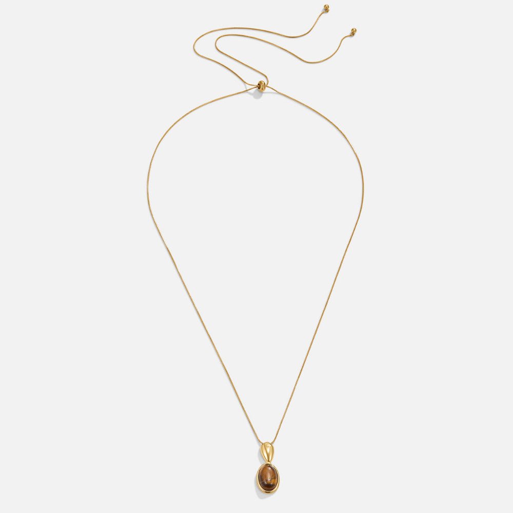 Tiger Eye Stone Long Necklace