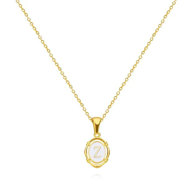Vintage Gold Letter Necklace