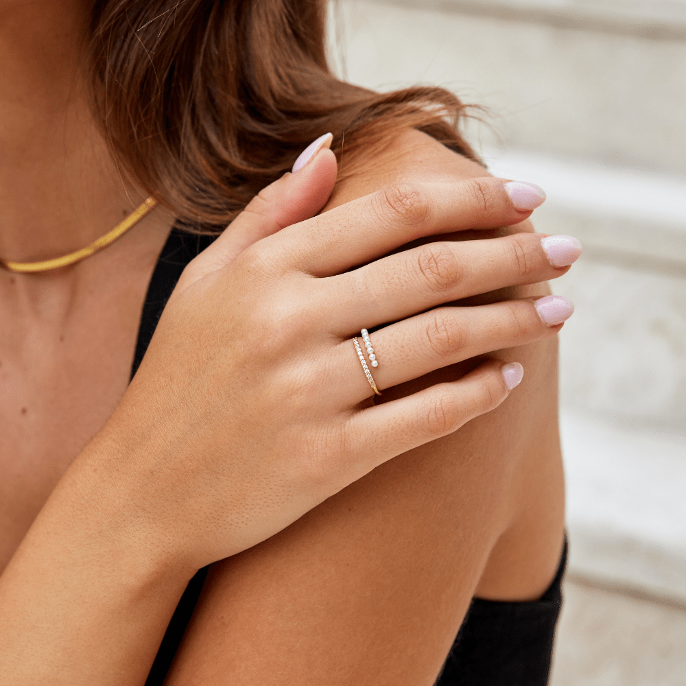 “Wrap Me” Pearl & Crystal Ring